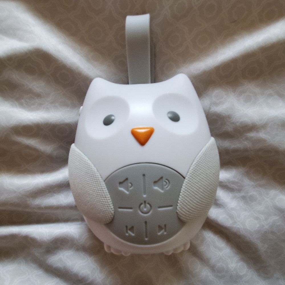 White and Gray Owl Shaped Baby Sound Machine